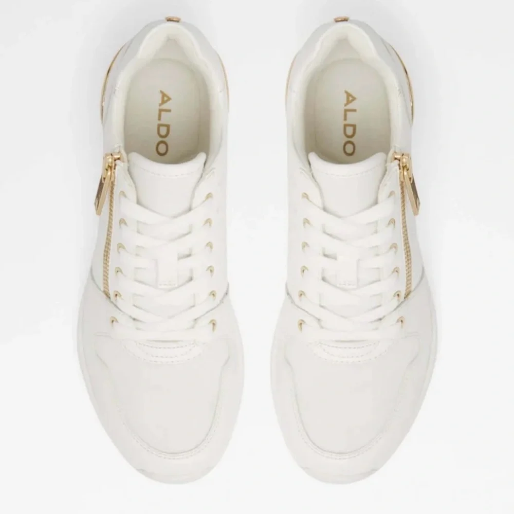 Aldo Adwiwia Women's Trainers
Trainers Wedge Sneakers Gold Outline Zipper Size 9 - Picture 3 of 13